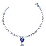 PULSEIRA CORAÇÃO OLHO GREGO PRATA 925