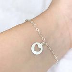 PULSEIRA CORACAO VAZADA NO PINGENTE PLACA PRATA 925