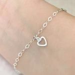 PULSEIRA CORACAO VAZADA PRATA 925
