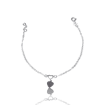 PULSEIRA CORACAO VAZADO E CORACAO LISO PRATA 925