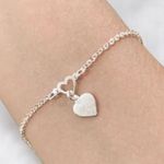 PULSEIRA CORACAO VAZADO E CORACAO LISO PRATA 925
