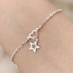 PULSEIRA CORAÇÃO ESTRELA VAZADO PRATA 925