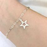 PULSEIRA ESTRELA VAZADA PRATA 925