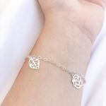 PULSEIRA FOLHA E ROSA VAZADA PRATA 925