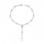 PULSEIRA TERCO ZIRCONIA MEDALHA MILAGROSA PRATA 925