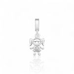 PINGENTE MENINA ZIRCONIA PRATA 925