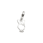 BERLOQUE COELHO VAZADO ZIRCONIA CRISTAL PRATA 925