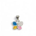 PINGENTE BORBOLETA INFANTIL COLORIDO ZIRCONIA