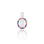 PINGENTE NOSSA SENHORA APARECIDA COM ZIRCONIA COLORIDA
