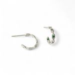 MEIA ARGOLA CORRENTE COM ZIRCONIA COLORIDA M