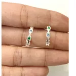 MEIA ARGOLA CORRENTE COM ZIRCONIA COLORIDA M