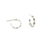 MEIA ARGOLA CORRENTE COM ZIRCONIA COLORIDA G