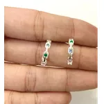 MEIA ARGOLA CORRENTE COM ZIRCONIA COLORIDA G