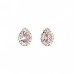 BRINCO GOTA CRAVEJADA ROSA / CRISTAL