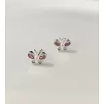 BRINCO INFANTIL BORBOLETA ZIRCONIA ROSA