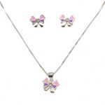 CONJUNTO INFANTIL BORBOLETA COLORIDA C/ ZIRCONIA
