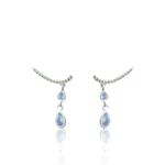BRINCO CRAVEJADO COM GOTAS PENDURADAS AZUL