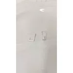 BRINCO MEIA ARGOLA RETANGULAR ZIRCONIA PEQUENO