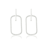 BRINCO RETANGULAR ZIRCONIA VAZADO