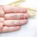 BRINCO RETANGULAR ZIRCONIA VAZADO