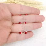 TRIO ZIRCONIA REDONDO INGLES VERMELHO