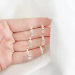 TRIO MEIA ARGOLA CORRENTE ZIRCONIA COLORIDA