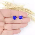 BRINCO ZIRCONIA REDONDO AZUL 10MM