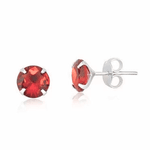 BRINCO ZIRCONIA REDONDO VERMELHO 8MM