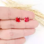 BRINCO ZIRCONIA REDONDO VERMELHO 8MM