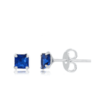 BRINCO ZIRCONIA QUADRADO AZUL 10MM