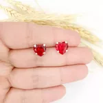 BRINCO ZIRCONIA CORACAO VERMELHO 10MM