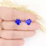 BRINCO ZIRCONIA CORACAO AZUL 10MM