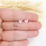 BRINCO ZIRCONIA CORACAO ROSA 5MM