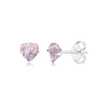BRINCO ZIRCONIA CORACAO ROSA 6MM