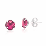BRINCO ZIRCONIA REDONDO ROSA ESCURO 6MM