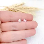 BRINCO ZIRCONIA QUADRADO ROSA 5MM