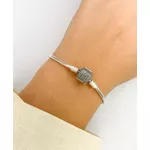 PULSEIRA PRATA 925 BERLOQUE TAMBOR CILINDRO ESCRITO 16CM