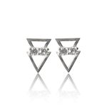 BRINCO TRIANGULO DUPLO COM ZIRCONIA