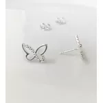 BRINCO BORBOLETA VAZADA COM ZIRCONIA