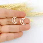 BRINCO LUA VAZADA COM ZIRCONIA
