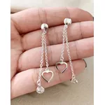 BRINCO CORRENTE DUPLA CORACAO VAZADO / ZIRCONIA