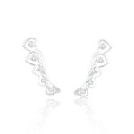 BRINCO EAR CUFF CORACOES VAZADOS COM ZIRCONIA