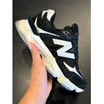 New Balance 9060 Unissex Preto Branco- COURO
