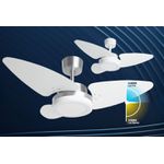 VENTILADOR DE TETO GRAVANA TODO BRANCO 3 PAS COM LED 127V TRON