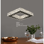 Pendente Quadrado Cristal Led 45CM 21W BIV C/ Controle 3000K/4000K/6000K 