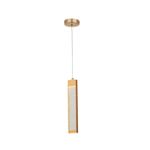 Pendente Retangular Dourado com Cristal 30cm Led 5W 3000K Bivolt