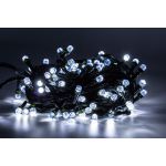 CORDAO PISCA 100 LEDS BRANCO FRIO MULTFUNCOES FIO VERDE 127V