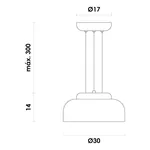 PENDENTE GAMELA OPALINO / BRANCO LED 10W 3000K 400LM