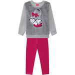 Conjunto Moletom Blusa de Pêlo e Calça Legging Flanelada Kyly Bebê Feminino Tamanho 1, 2 e 3