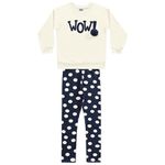 Conjunto Blusa Moletom e Legging Flanelada Fakini Infantil Feminino Tamanho 4 ao 10